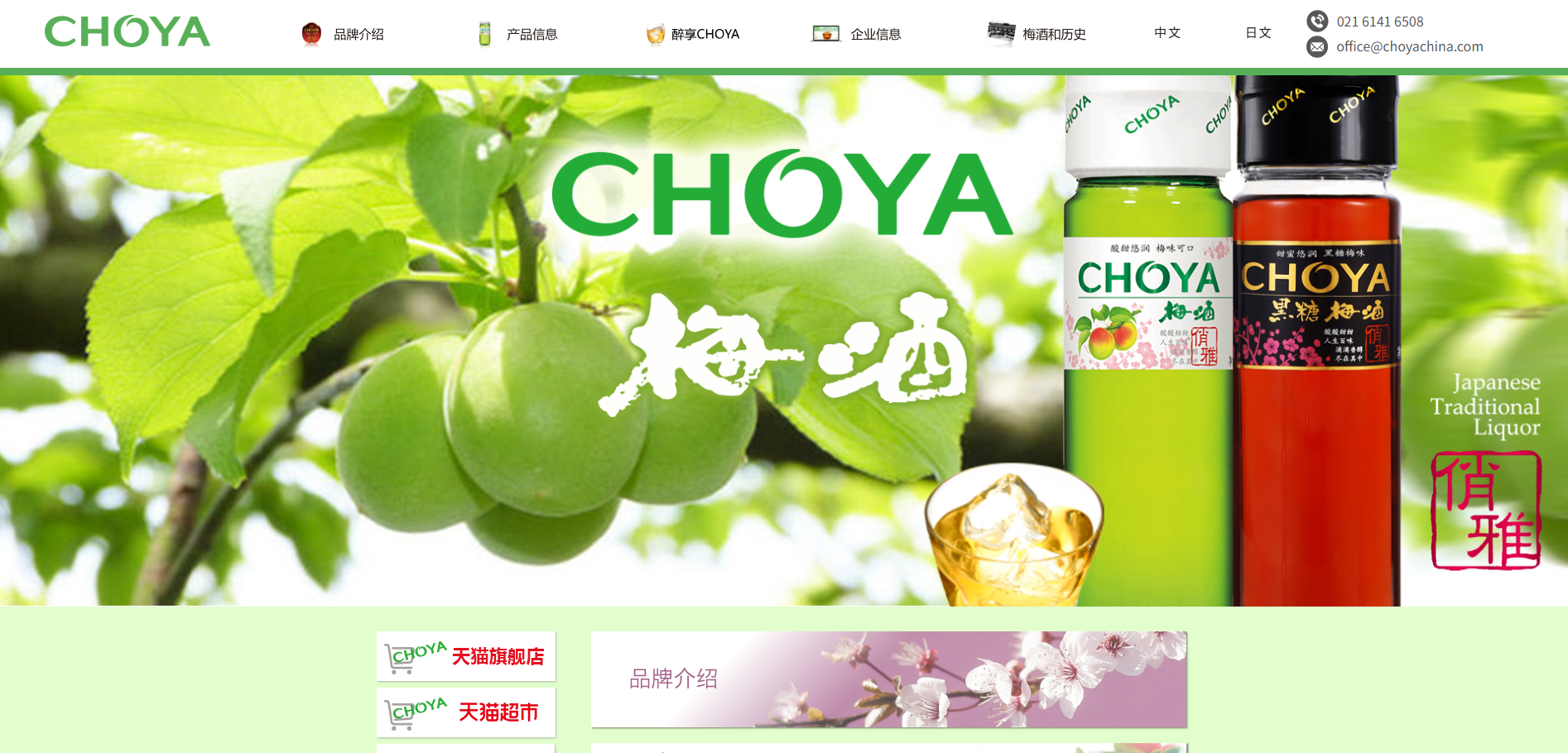 CHOYA サイト制作実績